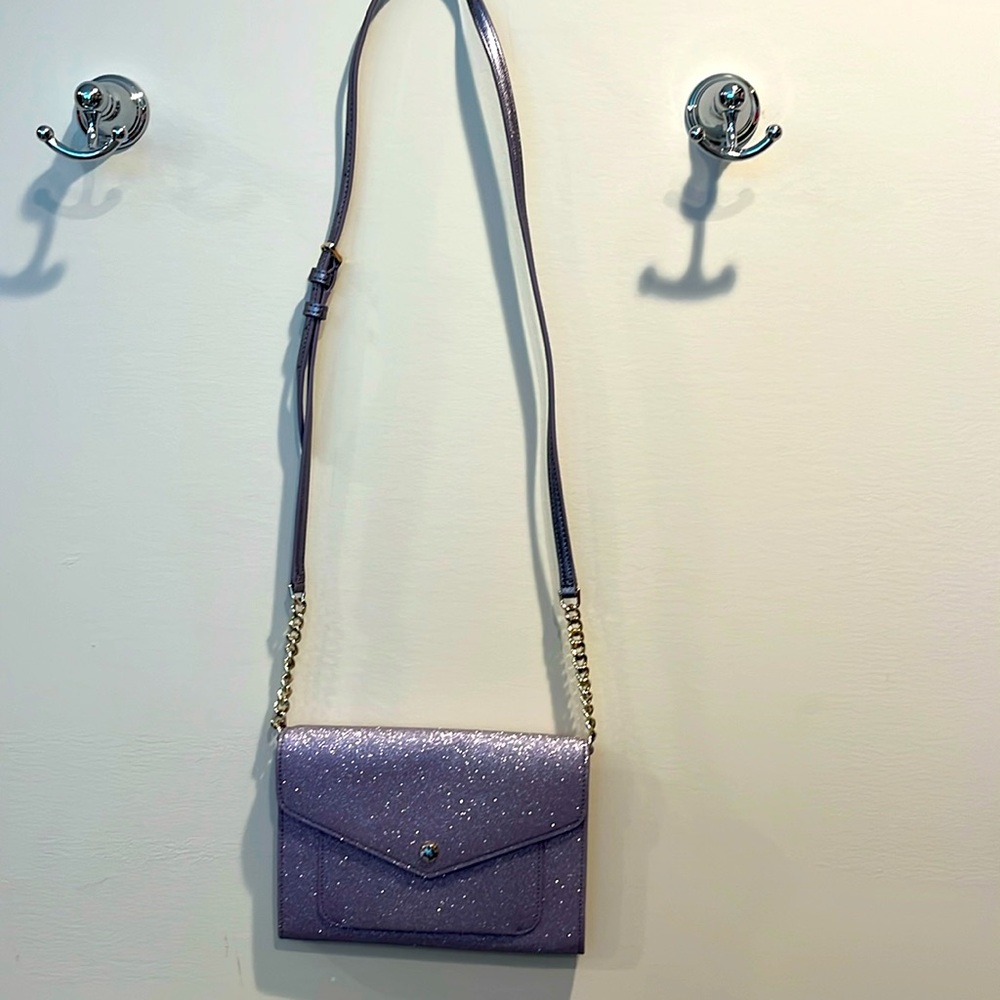 Kate Spade Lavender Glitter clutch/cross body bag